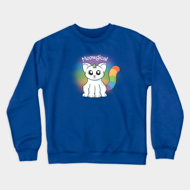 Meowgical Unicorn Cat Crewneck Sweatshirt by Beka